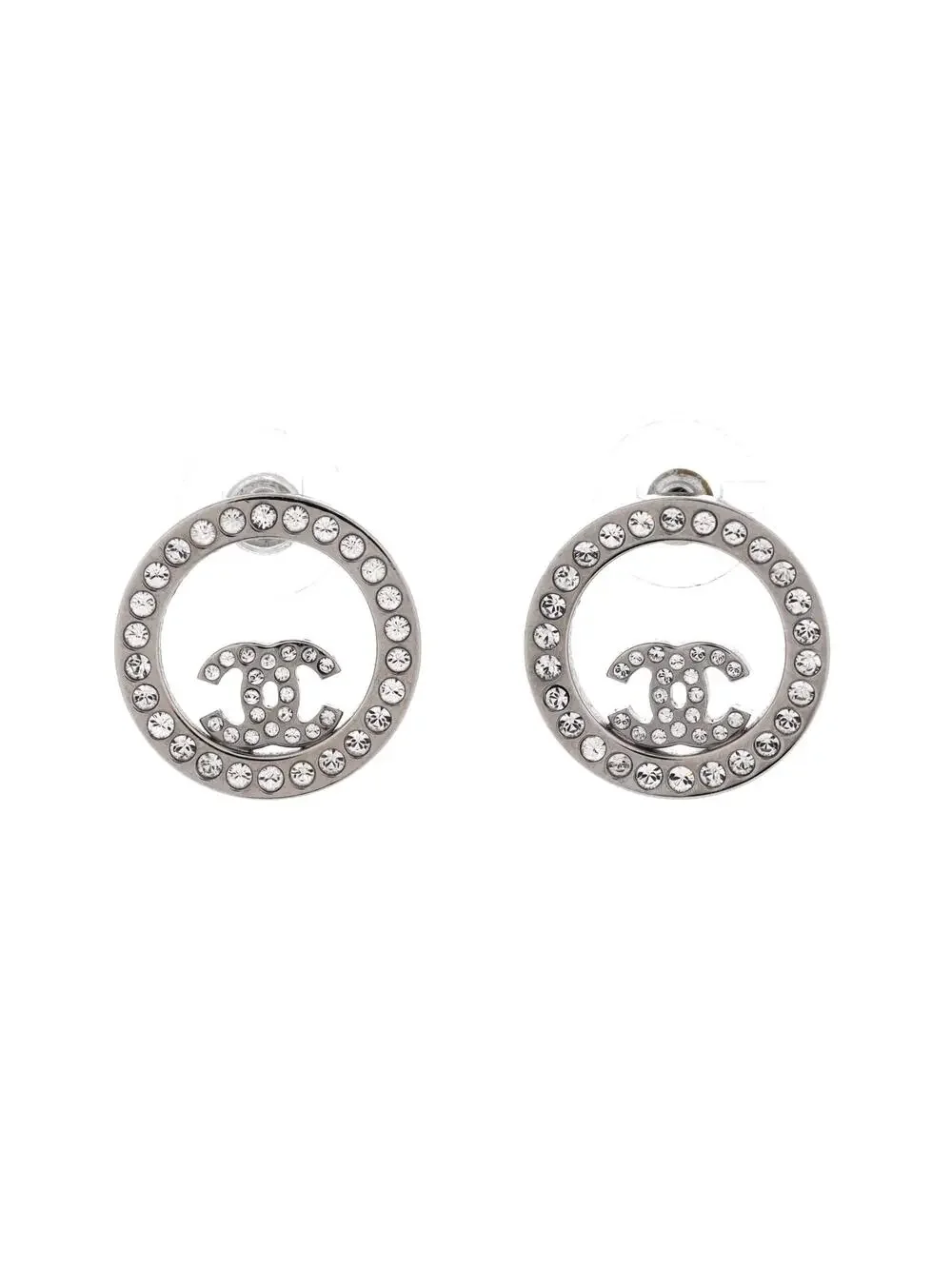 Chanel Round Cc Cut Out Stud Earrings #303975C74B